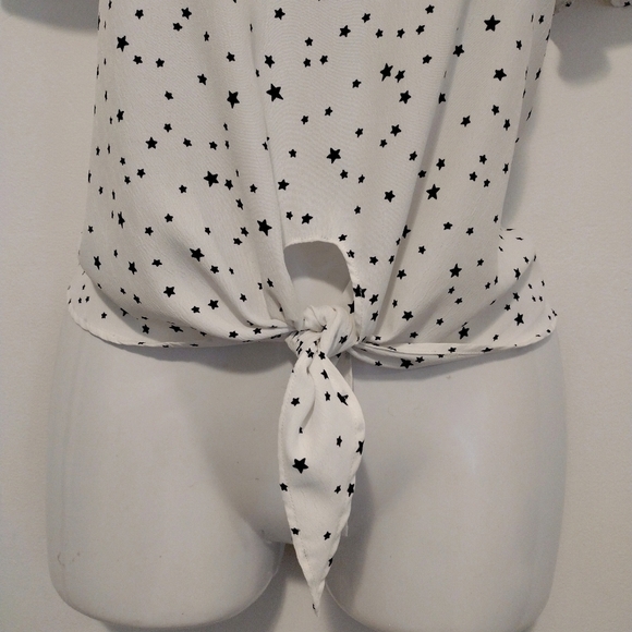 Shinestar - Star Print Off Shoulder Top - Picture 5 of 12